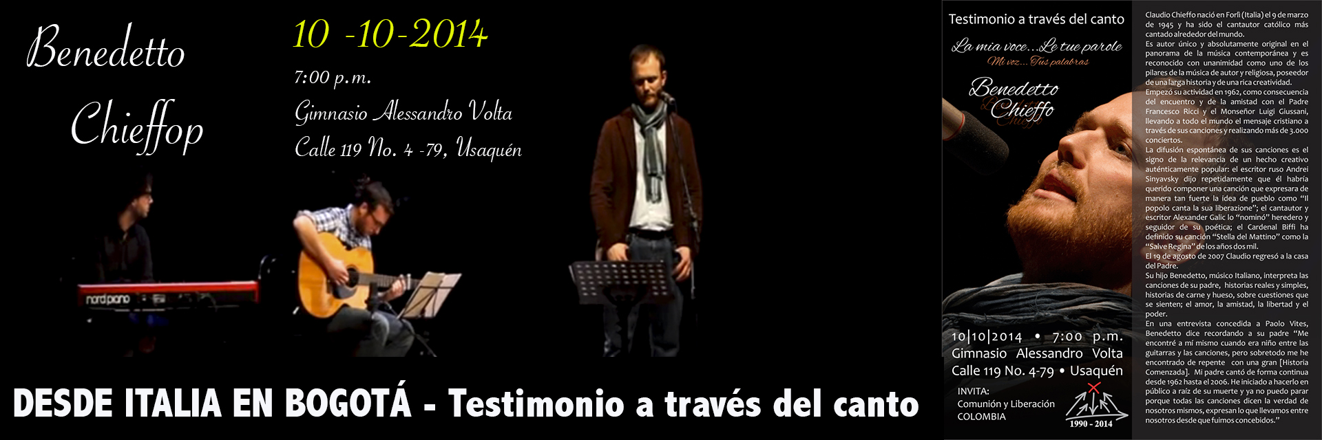 Desde Italia en Bogotá - Testimonio a través del canto