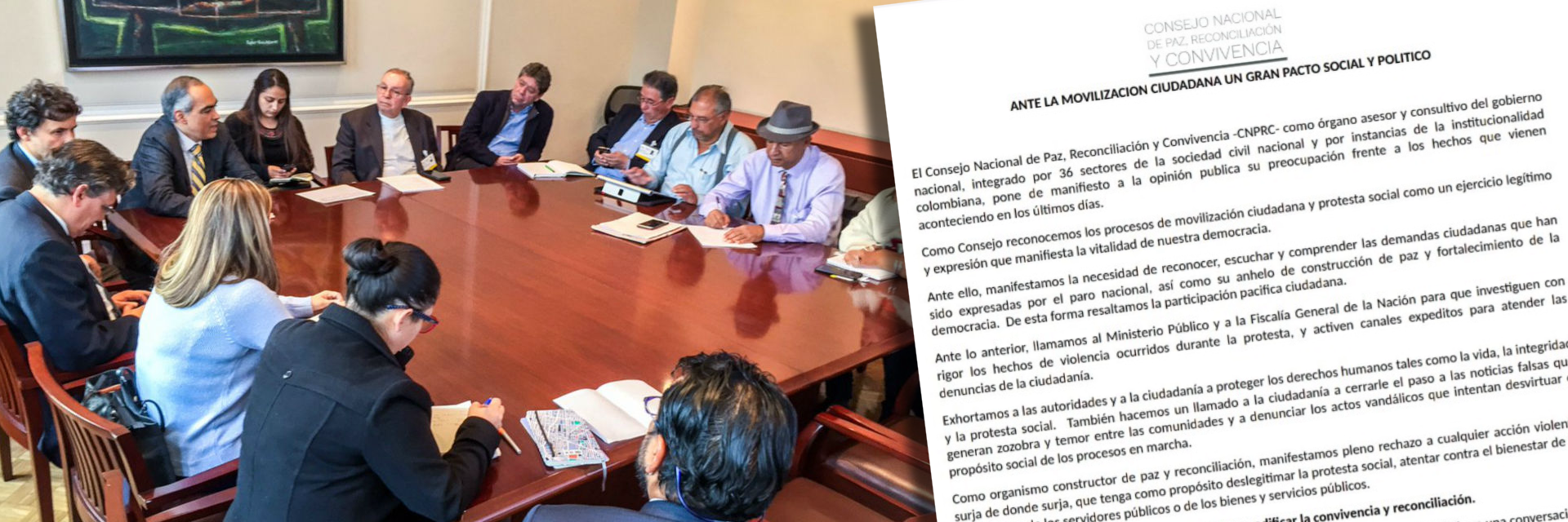 Comunicado del Consejo Nacional de Paz ante movilizaciones ciudadanas