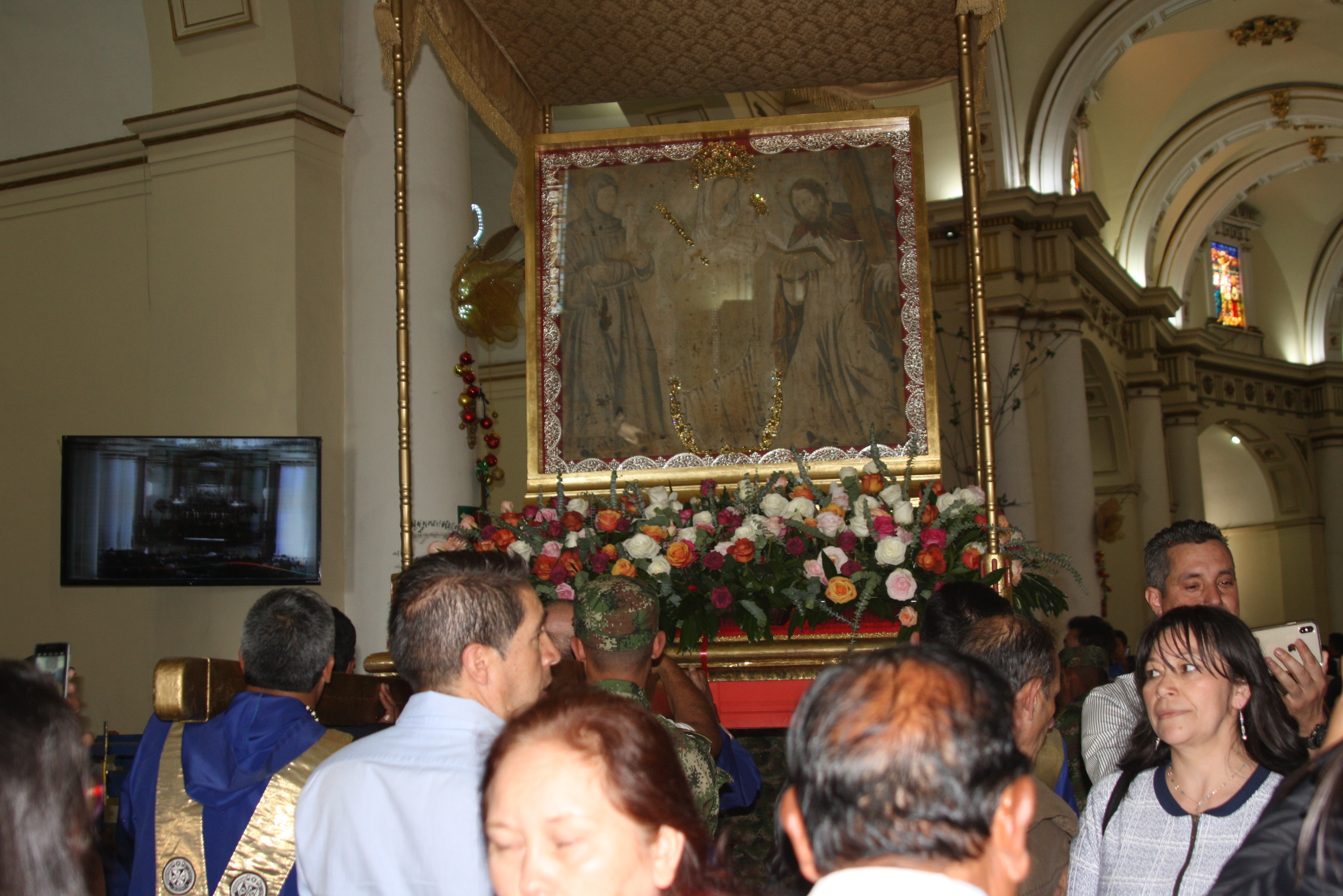 El cuadro de la Virgen de Chiquinquirá estará al alcance del público