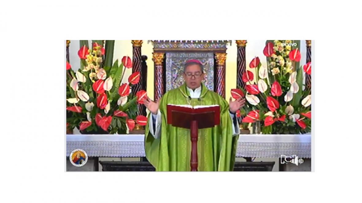 Captura de pantalla, eucaristía del domingo 28 de junio