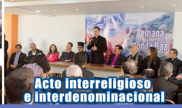 Con ocasión de la Semana por la Paz se realizó un Acto Interreligioso e Interdenominacional en el templo de La Porciúncula en Bogotá