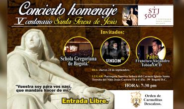 Concierto homenaje  V centenario Santa Teresa de JesúsJueves 24 de septiembre