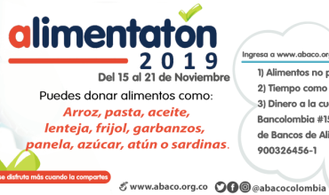ABACO y sus Bancos de Alimentos de Colombia te invitan a unirte a la Alimentatón 2019